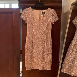 Adrianna papell rose colored cocktail dress!
